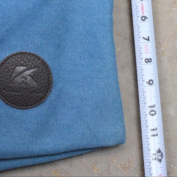 Crossbody Shoulder Canvas Messenger Bag, Ocean Blue & Brown - Picture 4 of 12